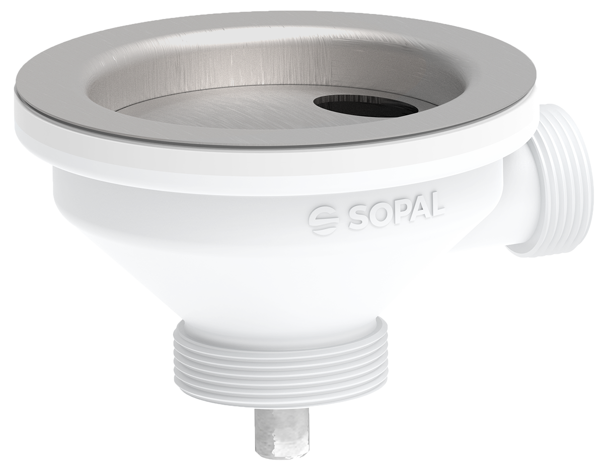 bonde evier inox ø90 avec trop-plein classique