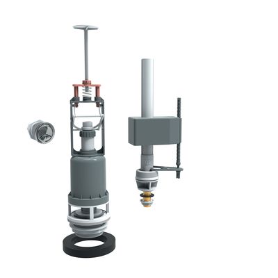 ensemble mecanisme de chasse a bouton poussoir avec flotteur et embout en laiton