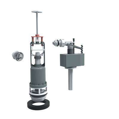 ensemble mecanise de chasse a bouton poussoir avec flotteur coulissant