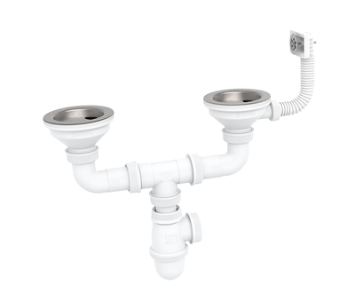 vidage evier inox bi-bac avec trop-lpein