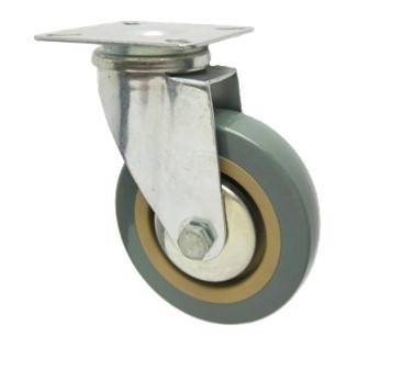 roulette pivot plaque pvc gris