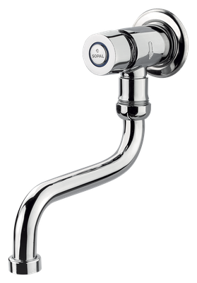 robinet mural temporisé à bec orientable