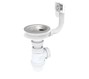 vidage evier inox mono-bac avec trop plein classique