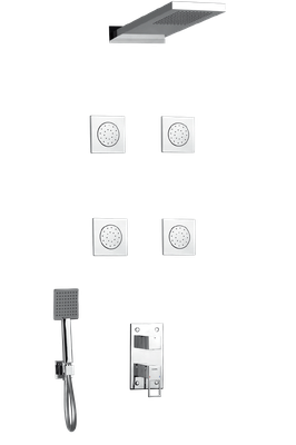 mitigeur de douche encastré hydromassage avec pommeau de douche mural zaghouan