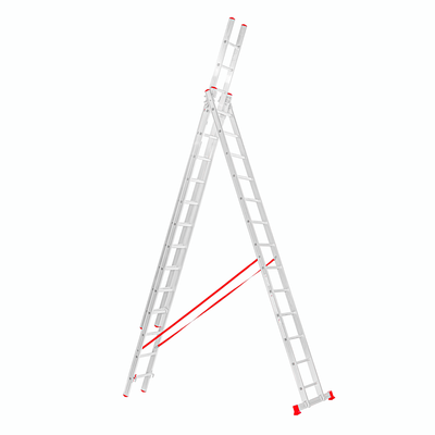échelle aluminium évasée triple 4m x 13 marche