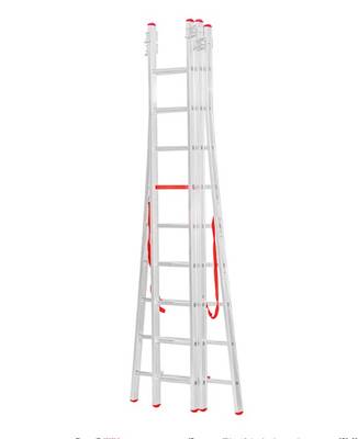 échelle aluminium évasée triple 8 marche