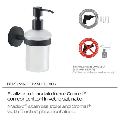 porte savon liquide eros noir mat