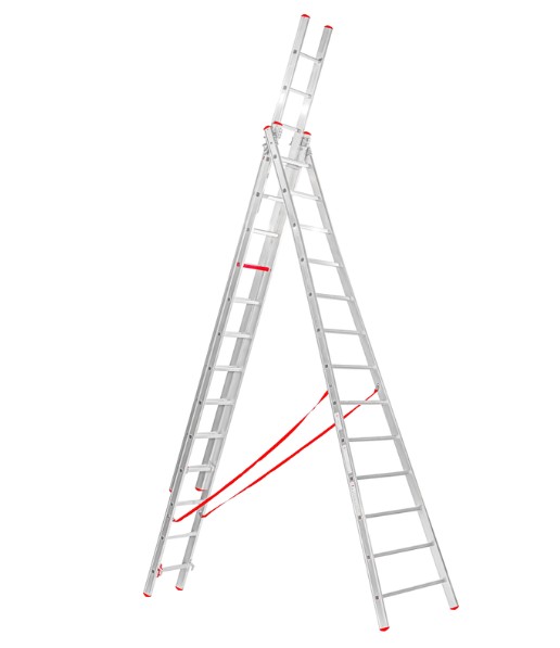 échelle aluminium évasée triple 13 marche