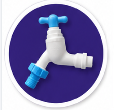 robinet de jardin 1/2" blanc/bleu plastique
