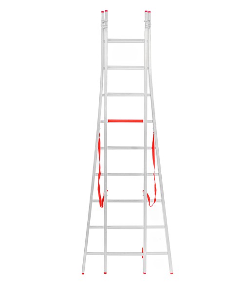 échelle aluminium évasée double 9 marche