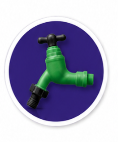 robinet de jardin 1/2" vert/noir plastique