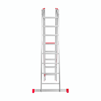 échelle aluminium évasée triple  2.5m x 8 marche