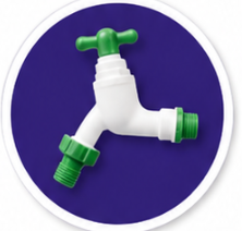 robinet de jardin 1/2" blanc/vert plastique