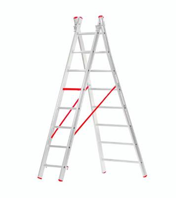 échelle aluminium évasée double  8 marche