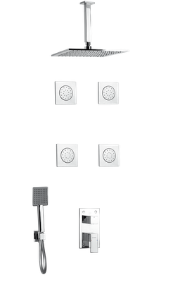 mitigeur de douche encastré hydromassage avec rain shower plafonnier el jem